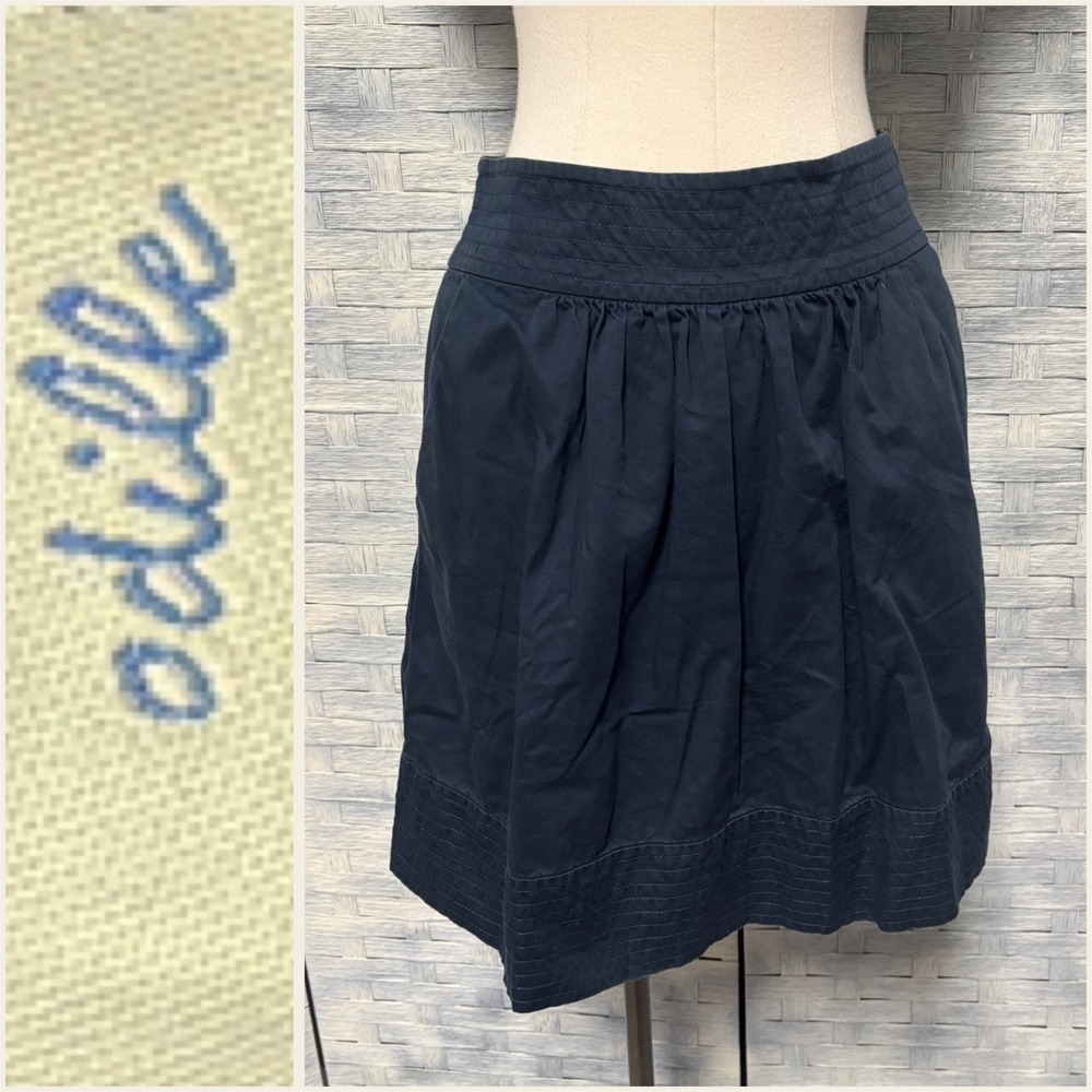 ANTHROPOLOGIE ODILLE Size 2 Thousand Days Skirt Navy Skirt‎ Pockets